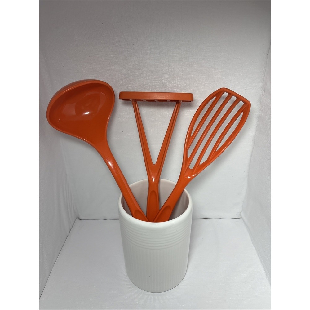 Vintage Foley Nylon Kitchen Utensils Potato Masher, Ladle, Slotted Spoon